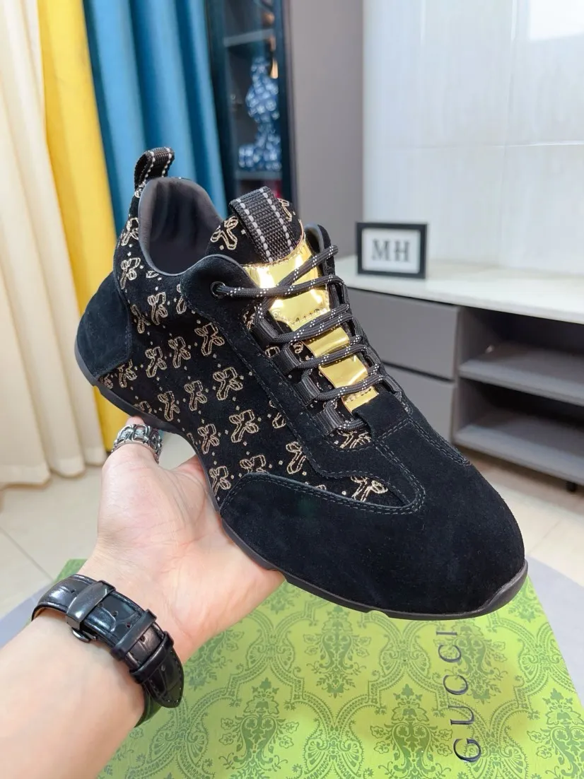 Men's shoes 💰560🌹🌹【GUCCI】pop-top casual sneakers with daddy outsole, breathable and comfortable, easy to walk, a versatile style for trendy men, upper with cowhide edged outsole design➕genuine leather lining➕Gucci's popular original outsole, sports and running style, super comfortable. Code number 38-44